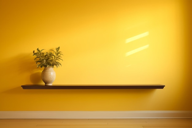 A yellow wall with a smooth matte finish and soft diffu