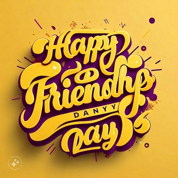 a yellow wall with a yellow background that says happy friendship day