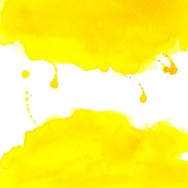 yellow watercolor with color splash on white background texture design