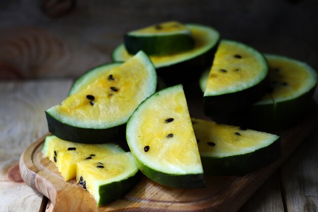 Yellow watermelon slices