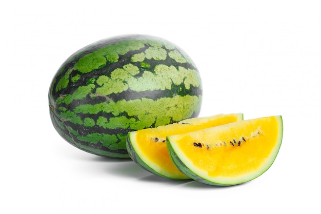 Yellow watermelon on white 