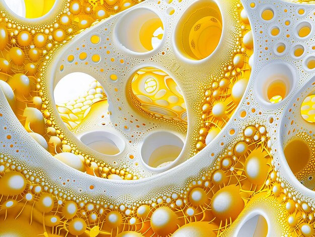 Yellow and white abstract shapes