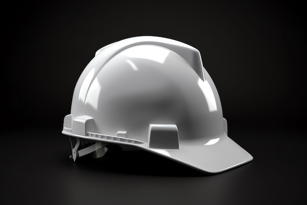 Yellow white construction safety helmet generative ai