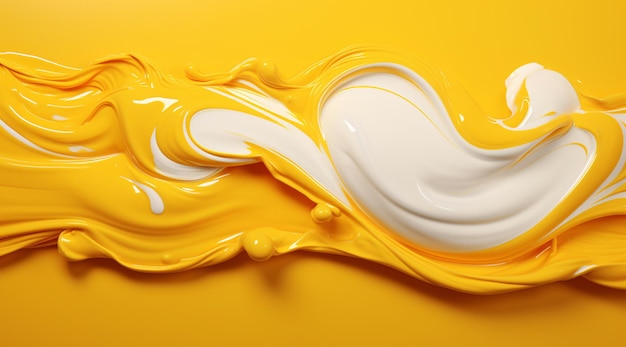 a yellow and white paint