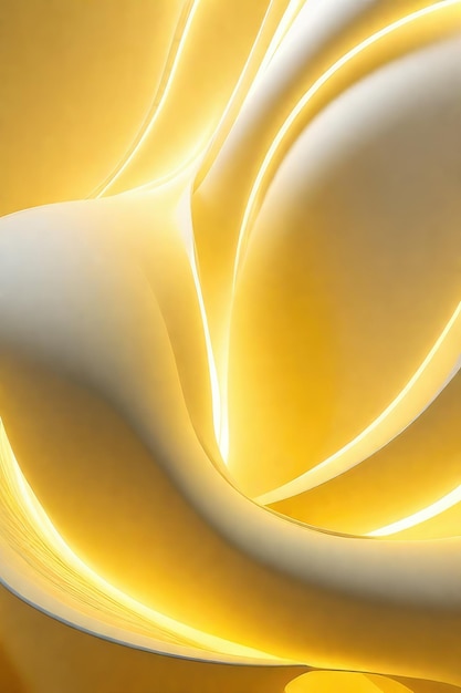 Yellow and white waves abstract background