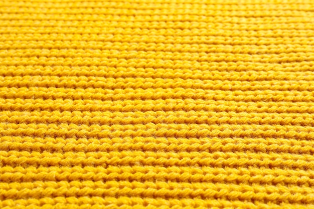 Yellow winter sweater as background closeup view