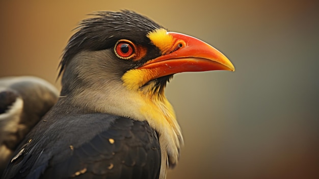 Yellowbilled oxpecker birds close up