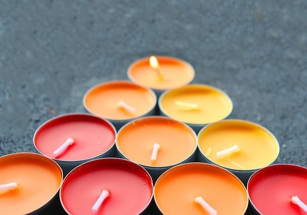 Yellowred tea candles