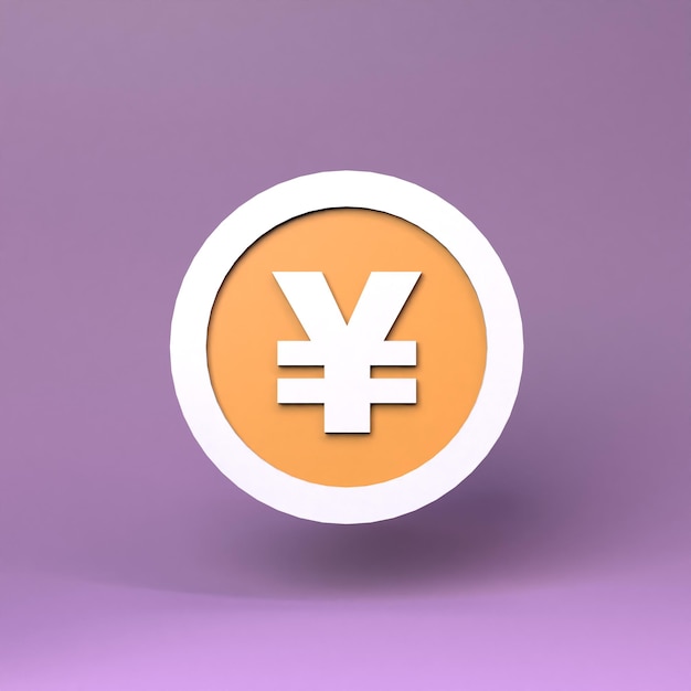 Yen icon 3D rendering illustration