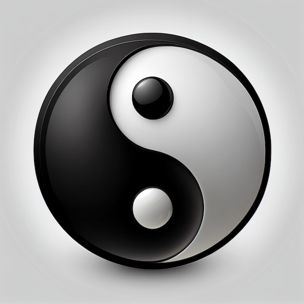 Ying Yang symbol, 3d, spiritual, black and white