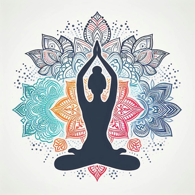 Photo a yoga design on a white background