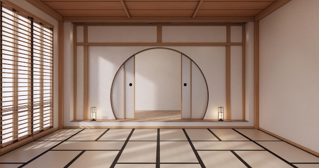 Yoga interior designcleaning minimalist room japan style 3D rendering