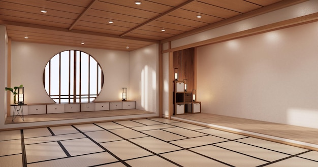 Yoga interior designcleaning minimalist room japan style 3D rendering