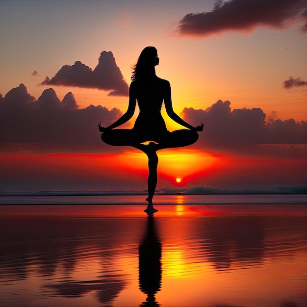 Yoga and meditation Silhouette