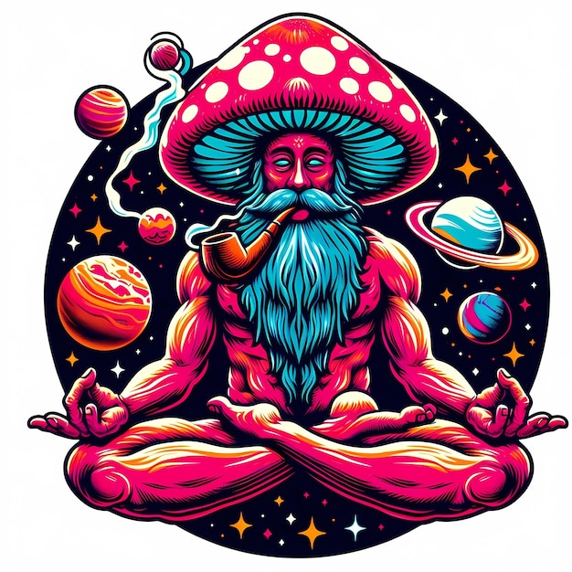 Yoga Meditation Spiritual Peace Mushroom