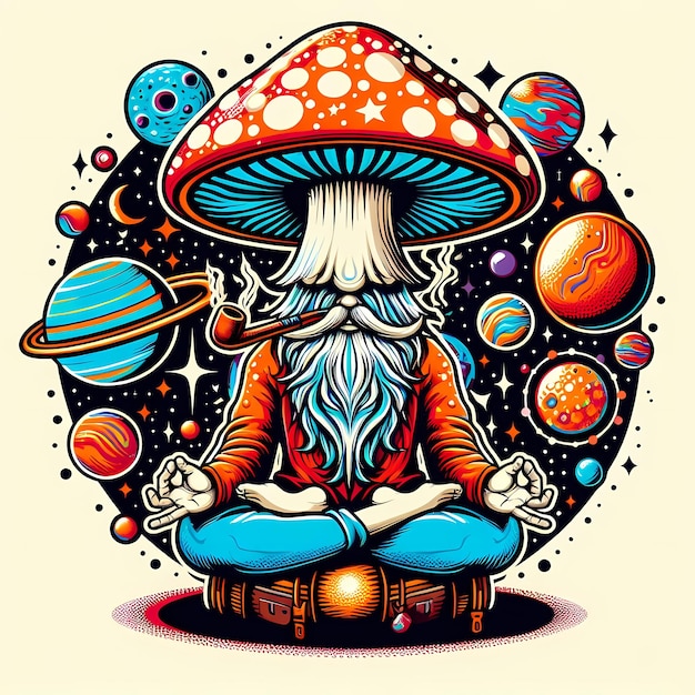 Yoga Meditation Spiritual Peace Mushroom