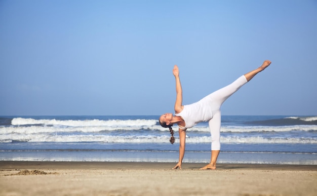 Yoga near the ocean in India