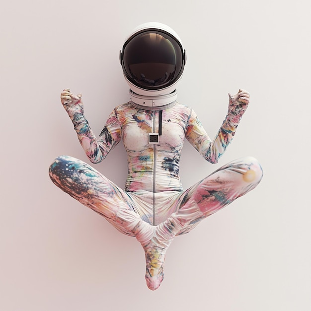 Yoga and Pilates Workout Clothes in Space Astronaut Fitness Fashion