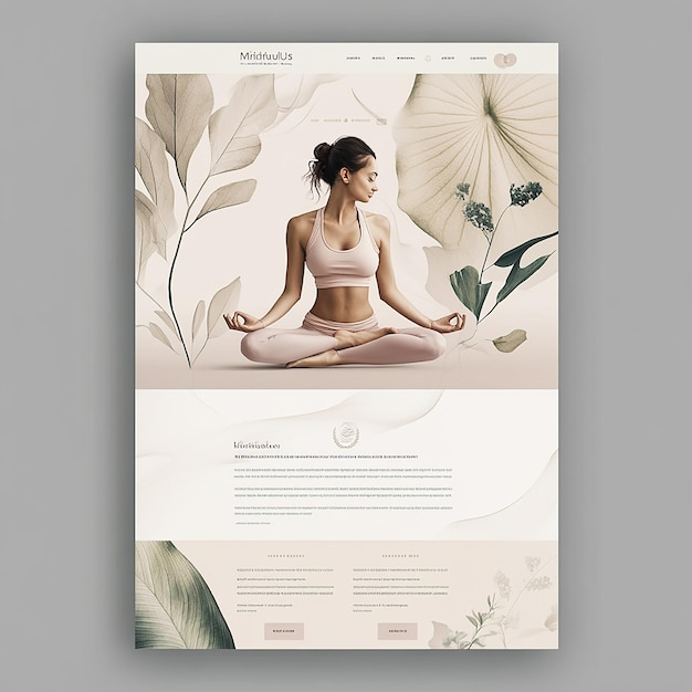 Photo yoga and wellness website landing page template