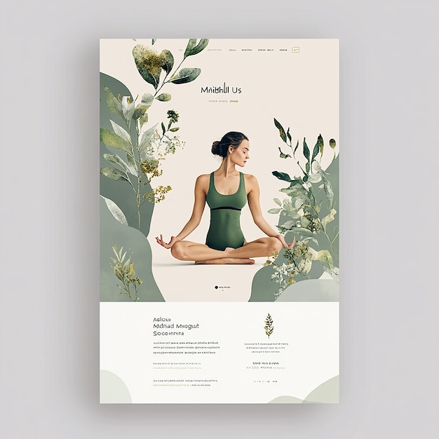 Photo yoga and wellness website landing page template