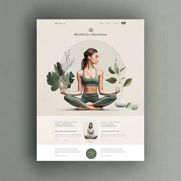 Photo yoga and wellness website landing page template