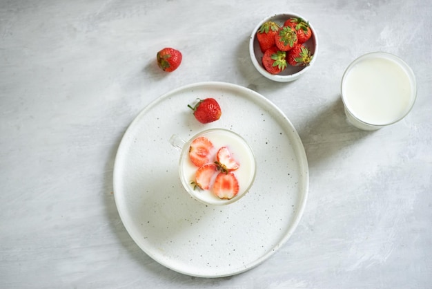 Yogurt with Fresh Organic strawberries