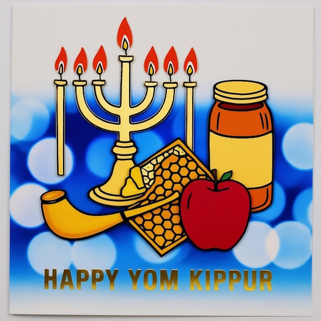 Yom Kippur greeting card design template or background with logo