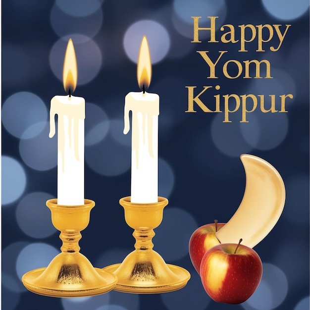 Yom Kippur Greeting Card Template with Shofar Design