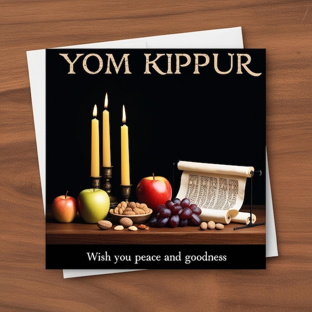 Photo yom kippur illustration design jewish holiday decorative template for greeting cards and posters