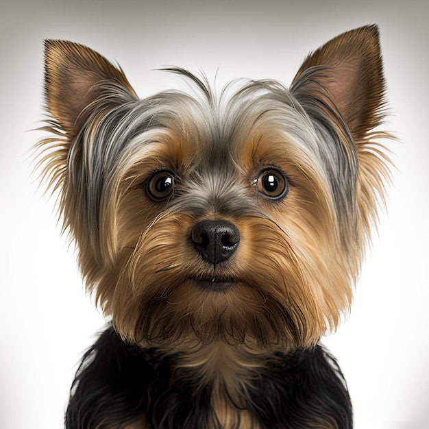 Yorkshire Terrier dog isolated on white background Generative AI