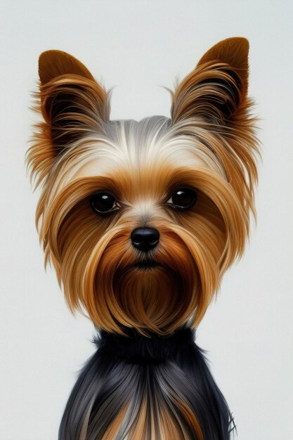 Yorkshire terrier dog portrait illustration generative ai