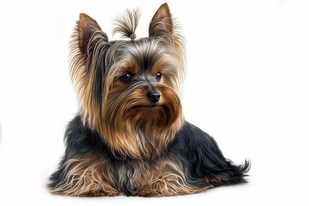 Yorkshire Terrier on a Pure White Background