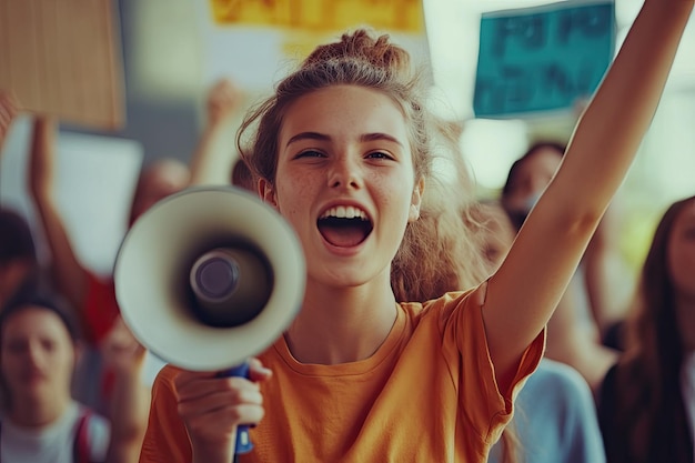 Photo young activists taking action