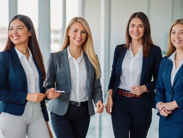 Photo young adult businesswoman portrait confidently standing smiling with success horizontal professional