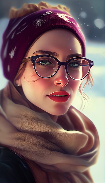 Young adult woman in sunglasses and headscarf outdoors generative AI