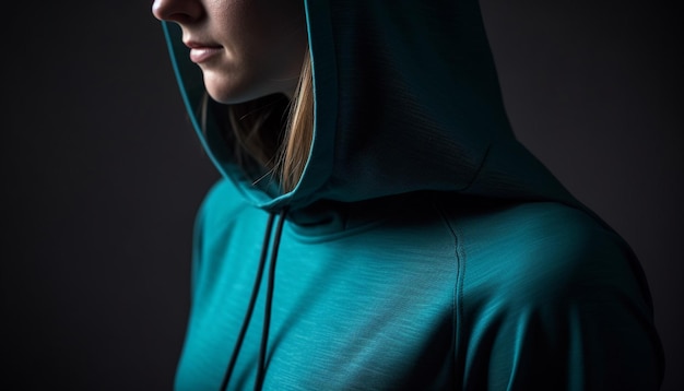 Photo young adults exercising in dark sports studio generated by ai