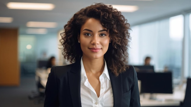 young african american businesswoman smiling happy standing at the office young african americ