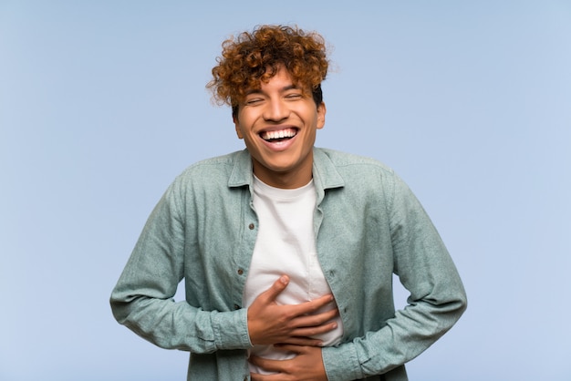 Young african american man smiling a lot