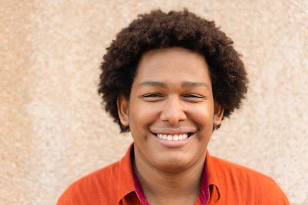 Young African American man standing and enjoying on the street