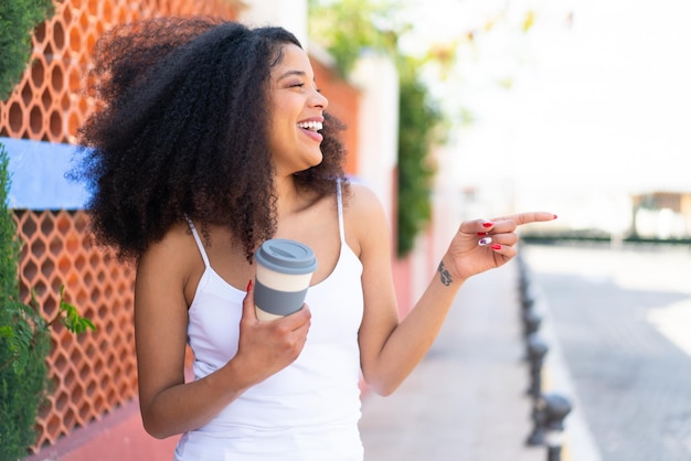 Young African American woman at outdoors