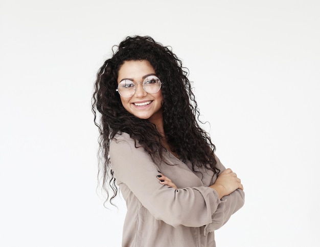 Young african woman wearing casual over white background