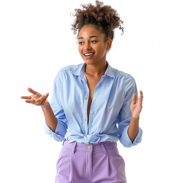 Young AfricanAmerican Woman of Generation Z Wearing Fashionable Outfit