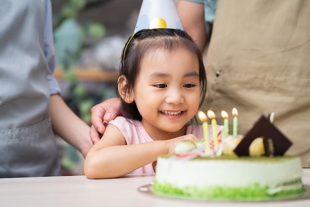 Young Asian family birthday party