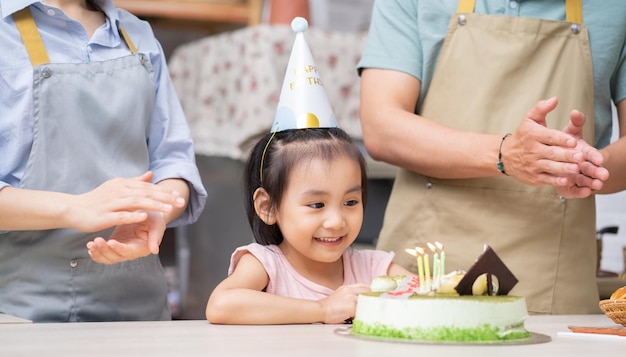 Young Asian family birthday party