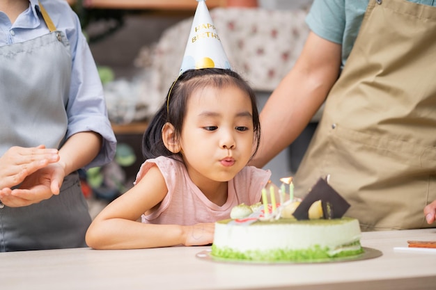 Young Asian family birthday party