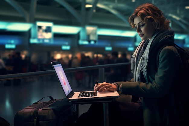 young asian woman sitting at home with laptop computer girl browsing websites or studying