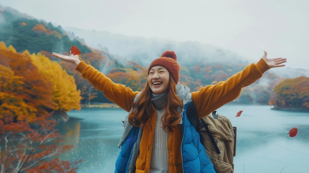 Photo young asian women tourists traveling and enjoying