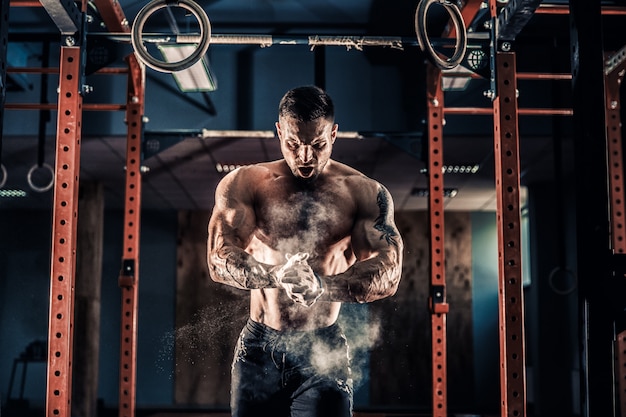 Young athlete practicing crossfit training