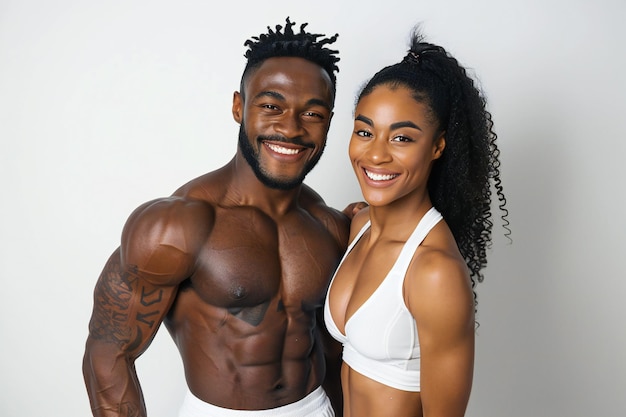 Young Athletic Couple in Urban Setting Demonstrating Fitness and Strength Training for a Healthy Lif