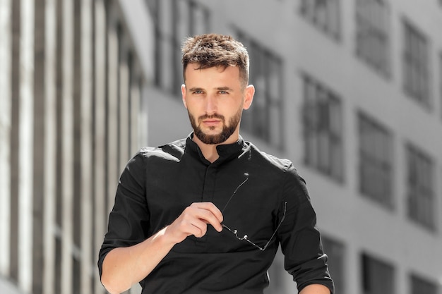 Young beard man portrait